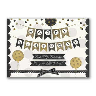 PaperClip Kaart - Happy birthday, slingers - Glitter & Glamour - LLA.3015