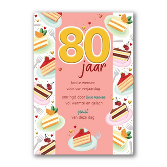 PaperClip Kaart - 80 jaar - Lifetime of love - 01-LV.GBE.0018