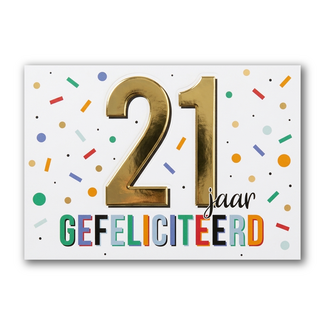 Artige Kaart - 21 jaar - Goud waard - GWA12