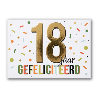 Artige Kaart - 18 jaar - Goud waard - GWA09