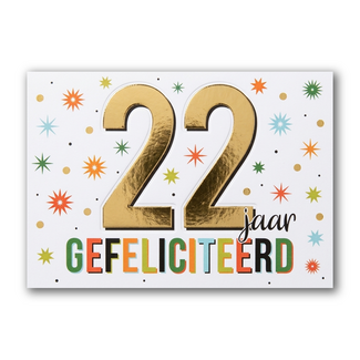 Artige Kaart - 22 jaar - Goud waard - GWA13