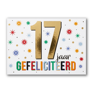 Artige Kaart - Goud waard - 17 jaar - GWA08