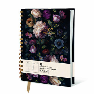 PaperClip Agenda - Pioenrozen - Donker - Melli Mello - 2027 - 04-AGE.MM.2708-1