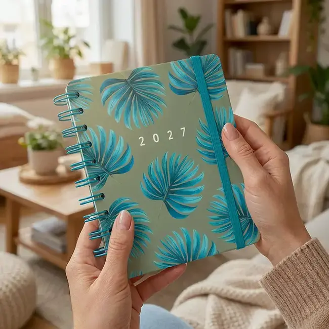 PaperClip Agenda - 2027 - Bloom - Bladeren - 15 maanden - 04-AGE.BM.2702-1
