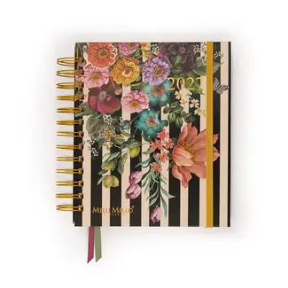 PaperClip Agenda - Melli Mello - Zwart/witte verticale strepen - 2027 - 04-AGE.MM.2706