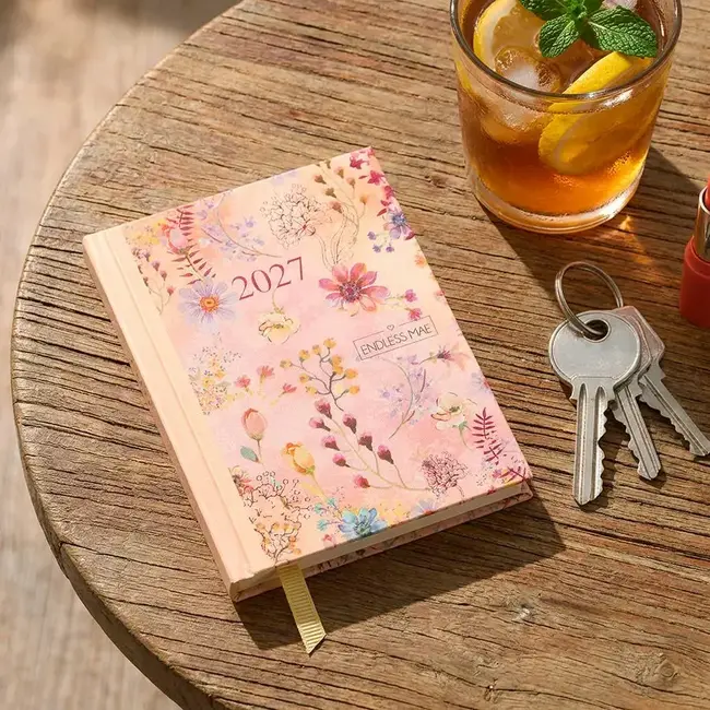 PaperClip Agenda - Bloemenweide - Roze - Endless Mae - 2027 - 04-AGE.EN.2705-2