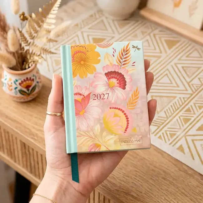 PaperClip Agenda - Retro bloemen pastel - Endless Mae - 2027 - 04-AGE.EN.2705-1