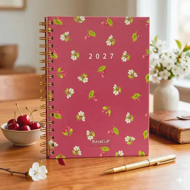 PaperClip Agenda - Kersenbloesem - Rood - 2027 - 04-AGE.BM.2708-1