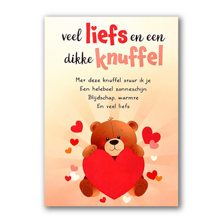 Artige Kaart - Veel liefs en een dikke knuffel - Intense - TE015-C