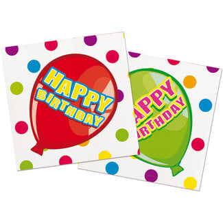 Folat Servetten - Happy birthday - Feest - 16st.