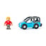 Parkeer garage - Klein - Hout - Inclusief 6 figuren - 30x28x22,5cm