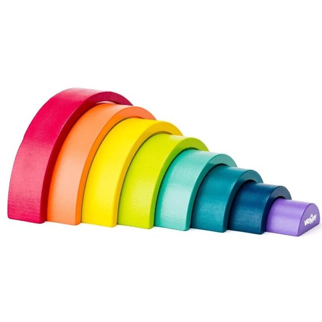 Blokken - Balansspel - Regenboog - Hout - 16,5x3x8,4cm
