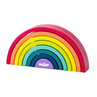 Blokken - Balansspel - Regenboog - Hout - 16,5x3x8,4cm