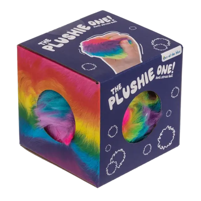 Out of the Blue Stress bal - The plushie one - Regenboog - 7,5cm