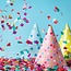 Kaart - Feesthoedjes & confetti - Galleria - VB0.3005