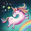 Kaart - Roze eenhoorn & regenboog - Galleria - VB0.3012