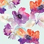 Kaart - Paarse & oranje aquarelbloemen - Galleria - VB0.3034