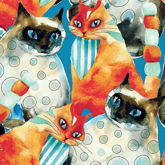 Kaart - Siamese & oranje katten - Galleria - VB0.3055