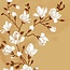 Kaart - Witte magnolia's op okergeel - Galleria - VB0.3070