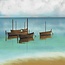 Kaart - Houten bootjes in turquoise water - Galleria - VB0.3077