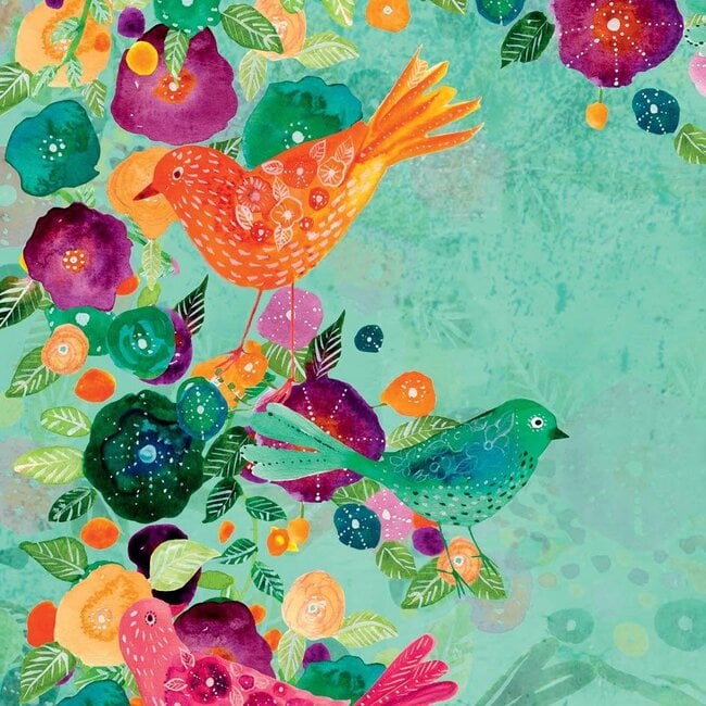 Kaart - Oranje & groene vogels - Galleria - VB0.3079