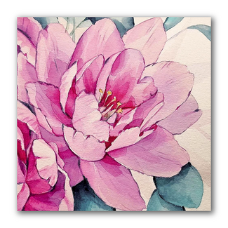 Kaart - Roze bloem & aquarel - Galleria - VB0.3011