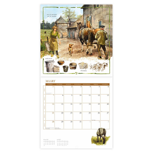 Comello Kalender - Lang leve de boerderij - Rien Poortvliet - 2027 - 30x30cm