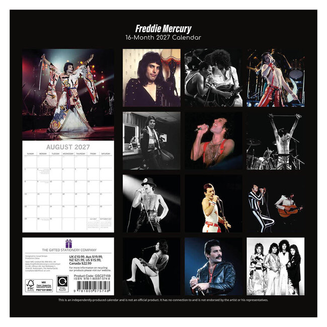 Comello Kalender - Freddie Mercury - 2027 - 30x30cm