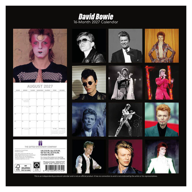 Comello Kalender - David Bowie - 2027 - 30x30cm