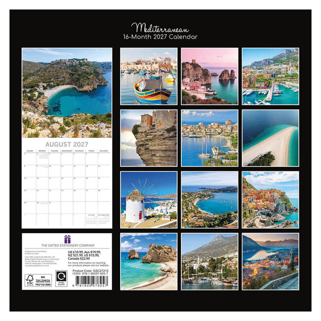 Comello Kalender - Mediterranean - 2027 - 30x30cm