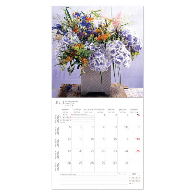 Comello Kalender - Flowers - 2027 - 30x30cm