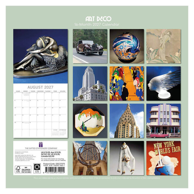 Comello Kalender - Art deco - 2027 - 30x30cm