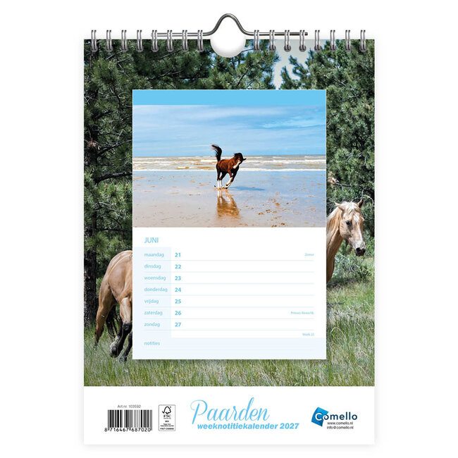 Comello Kalender - Paarden - 2027 - 16,5x23cm