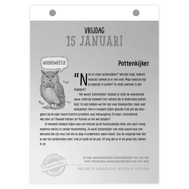 Comello Scheurkalender - Taalvoutjes - 2027 - 13x18cm