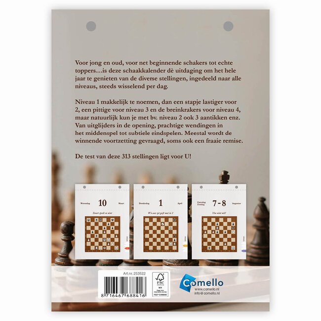 Comello Scheurkalender - Schaak - 2027 - 13x18cm