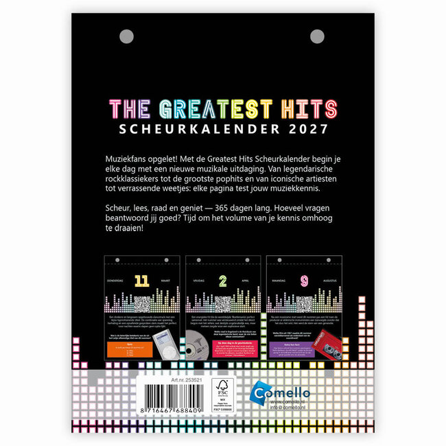 Comello Scheurkalender - The greatest hits - 2027 - 13x18cm
