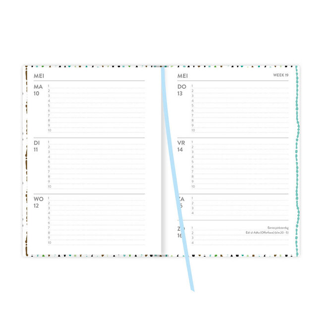 Comello Agenda - Natuurlijke verticale lijnen - 2027 - 10,5x14cm