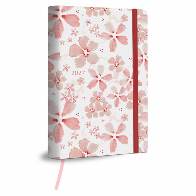 Comello Agenda - Roze bloemen - 2027 - 10,5x14cm
