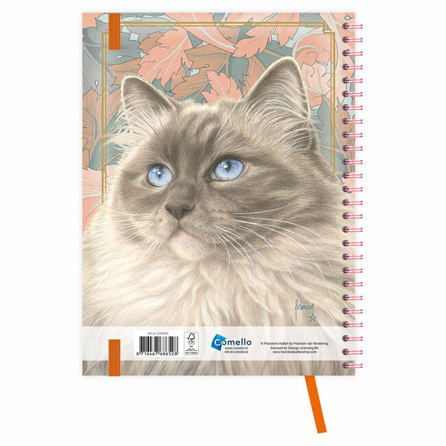 Comello Agenda - Blue - Franciens katten - Spiraal - 2027 - 17x23cm