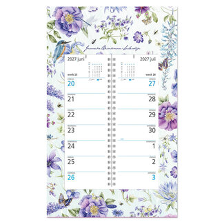 Comello Kalender - Blauwe bloemen - Janneke Brinkman - Omleg op schild - 2027