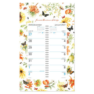 Comello Kalender - Gele bloemen - Janneke Brinkman - Omleg op schild - 2027