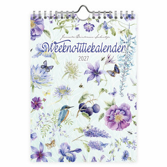 Comello Kalender - Blauwe bloemen - Janneke Brinkman - 2027 - 16,5x23cm