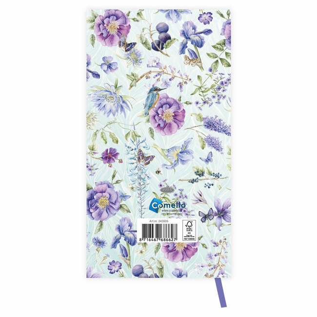 Comello Agenda - Blauwe bloemen - Janneke Brinkman - 2027 - 9x17cm
