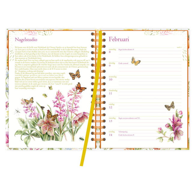 Comello Agenda - Gele bloemen - Janneke Brinkman - Spiraal - 2027 - 17,5x23,5cm