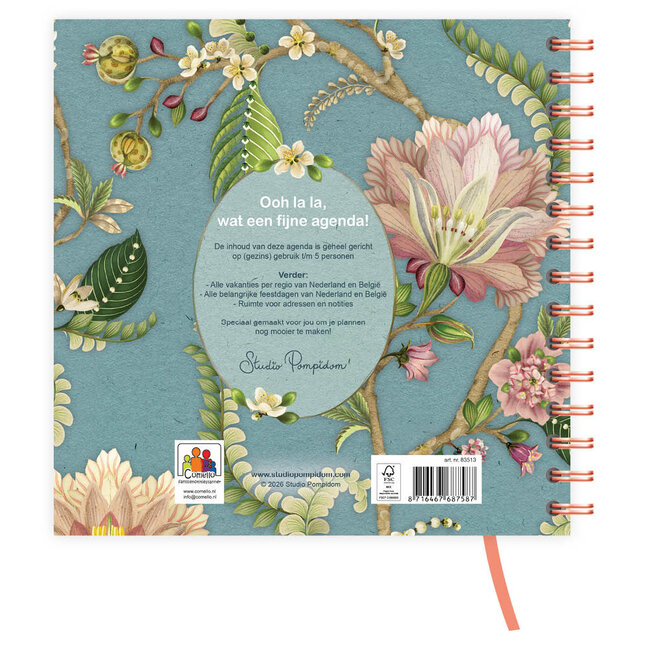 Comello Agenda - Studio Pompidom - 5 personen - Spiraal - 2027 - 19,5x19,5cm