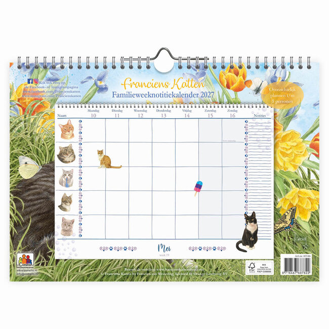Comello Kalender - Katten - Franciens katten - 5 personen - 2027