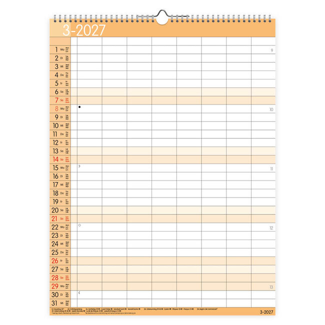 Comello Kalender - XXL family timer - 8 personen - 2027 - 35x47cm
