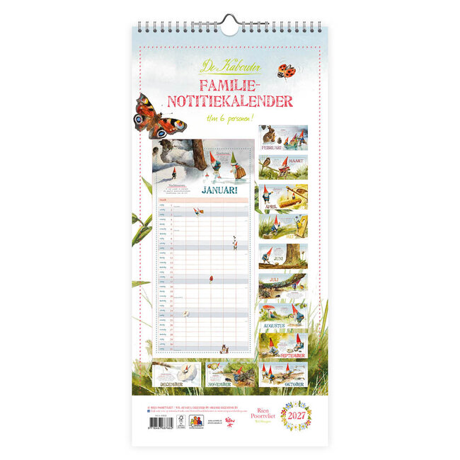 Comello Kalender - De kabouter - Rien Poortvliet - 5 personen - 2027 - 21x45cm