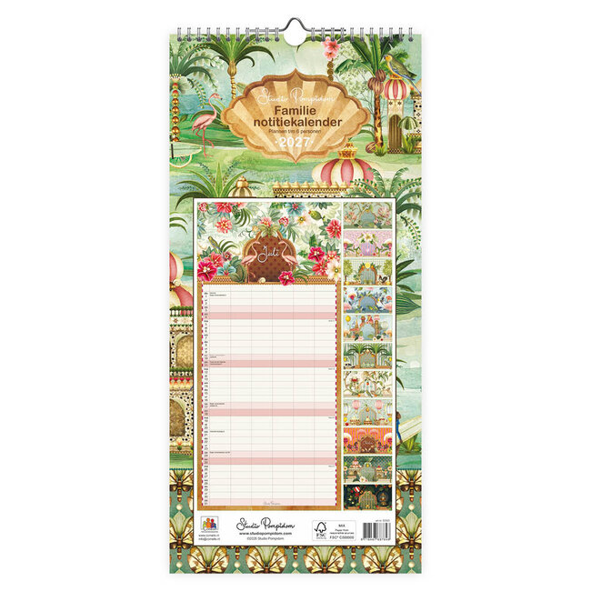 Comello Kalender - Studio Pompidom - 6 personen - 2027 - 21x45cm