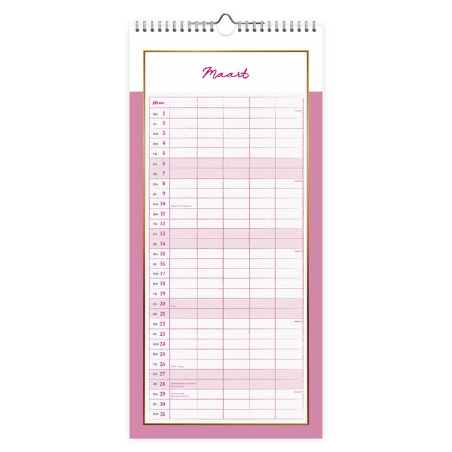 Comello Kalender - The best is yet to come - 5 personen - 2027 - 21x45cm